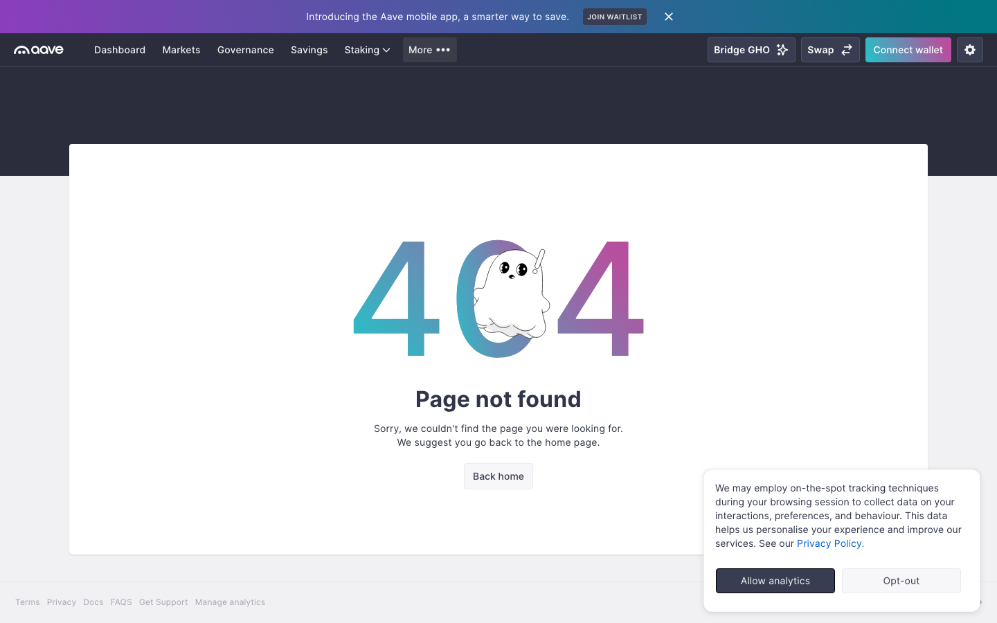 Aave - this-page-does-not-exist-404-test page