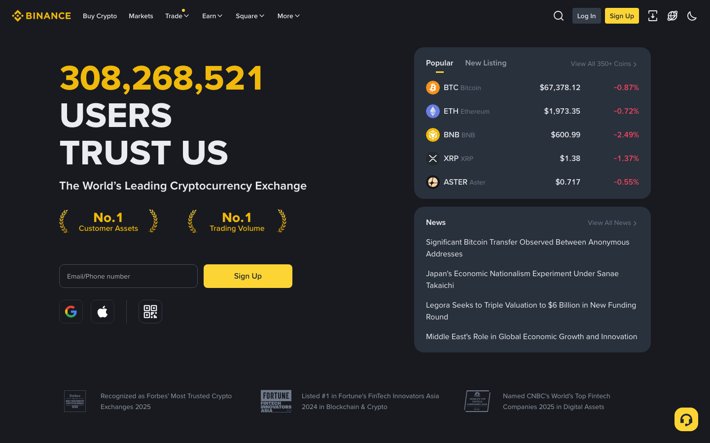 Binance - en — Popular tab
