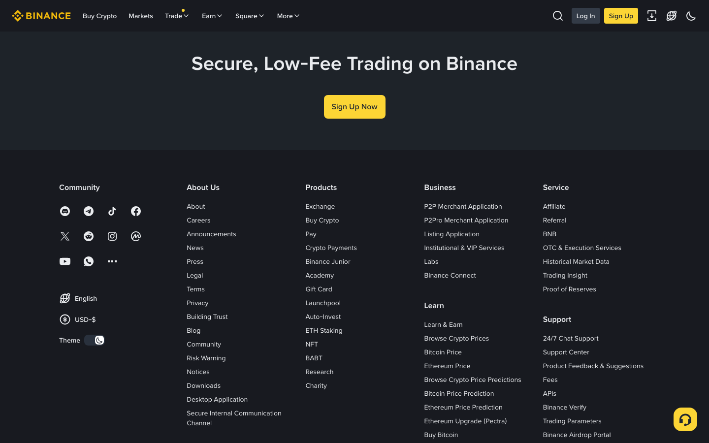 Binance - Landing page — scrolled 4