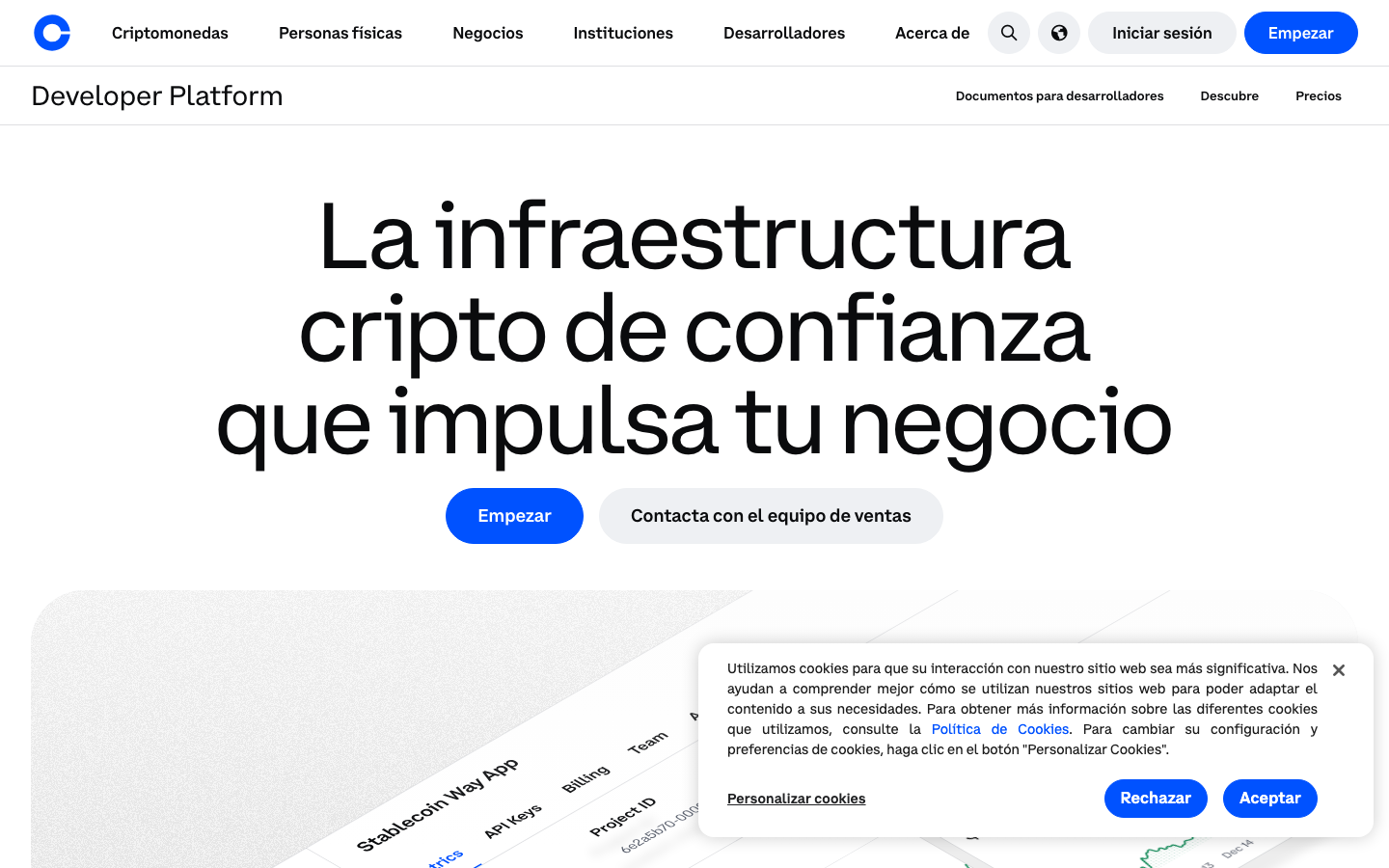Coinbase - Cookie/overlay banner