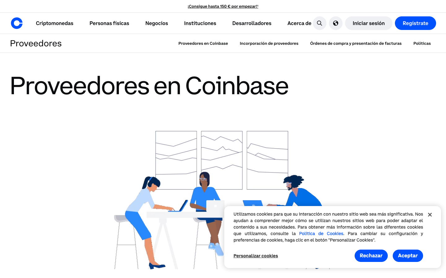Coinbase - Cookie/overlay banner