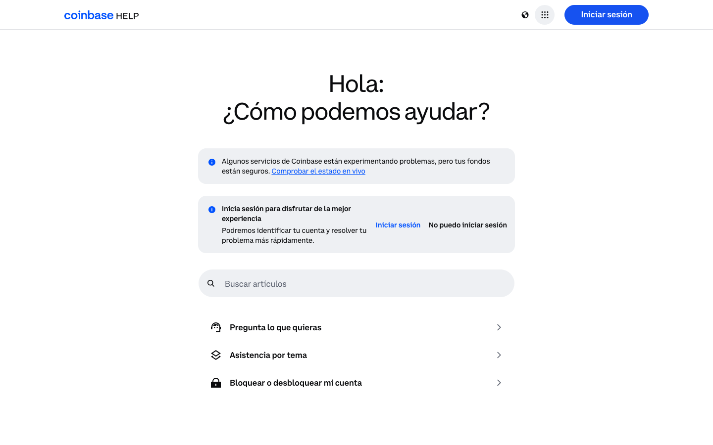 Coinbase - help page
