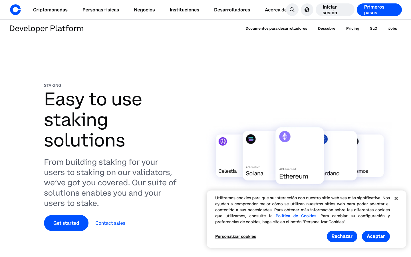 Coinbase - Cookie/overlay banner