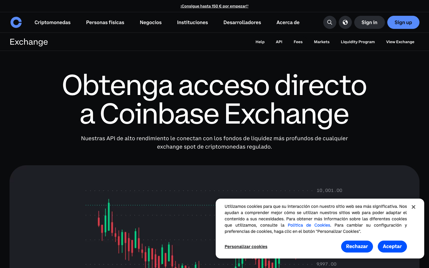 Coinbase - Cookie/overlay banner