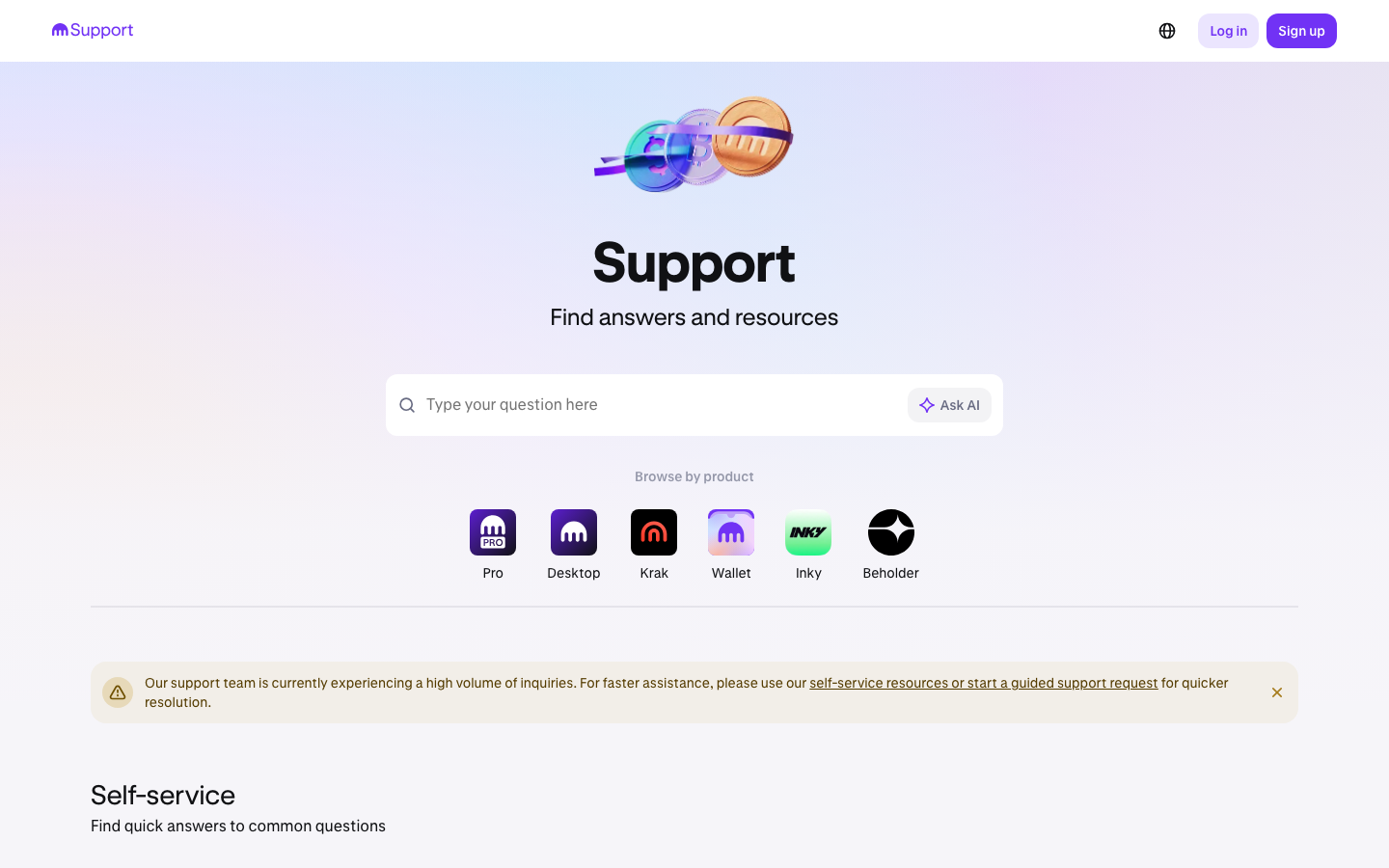 Kraken - Cookie/overlay banner