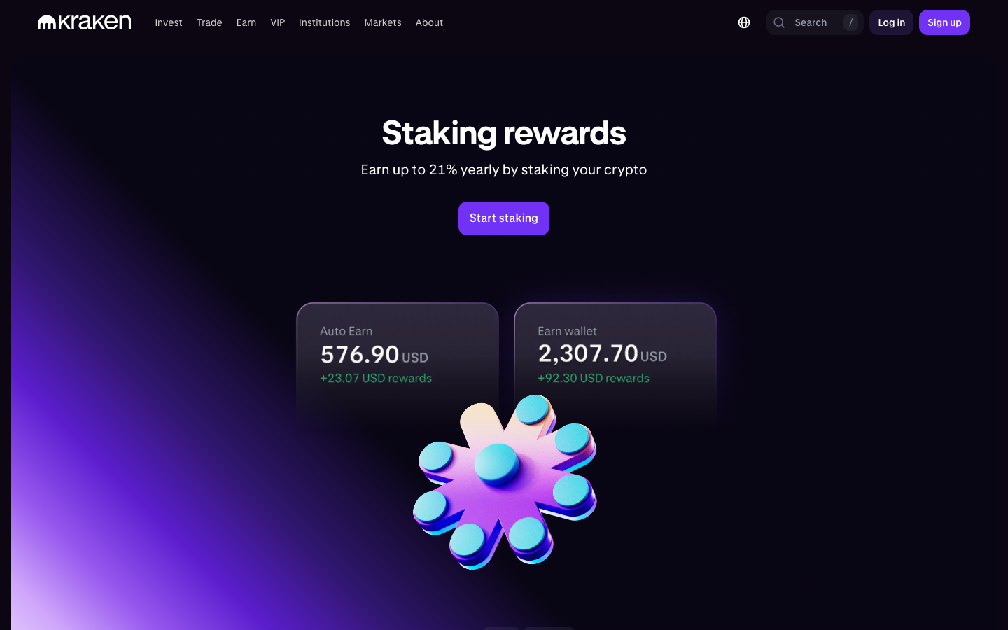 Kraken - Stake CryptoEarn up to 22% on your cry