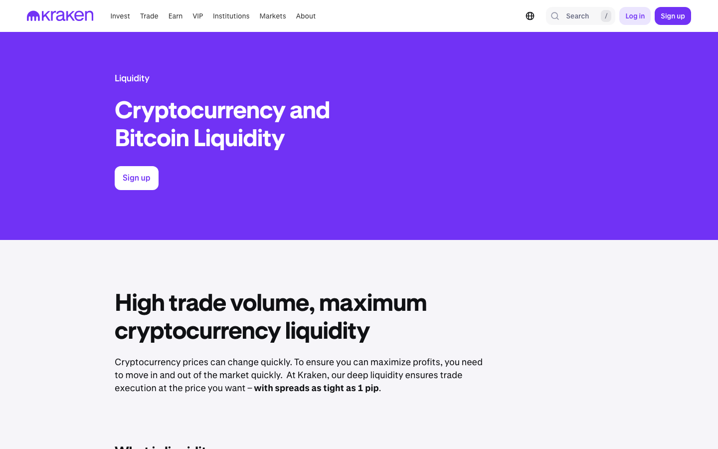 Kraken - Deep Liquidity and Volume