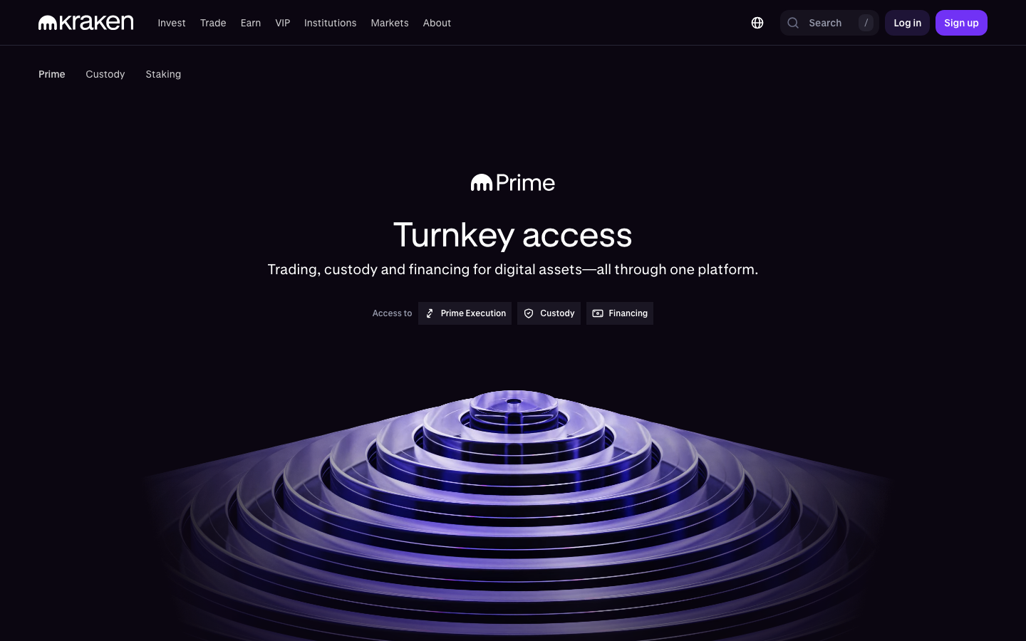 Kraken - PrimePrimeTrading, custody, staking, financingTrad