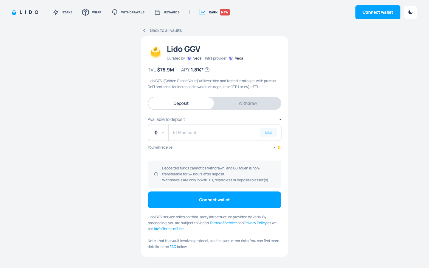 Lido - Lido GGVRewards-optimized staking vault