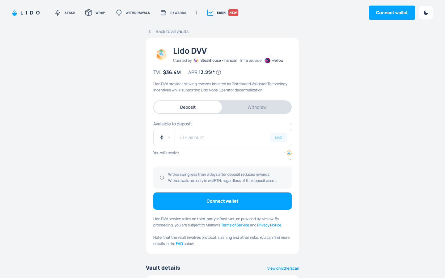 Lido - Lido DVVDecentralization-optimized staking vault