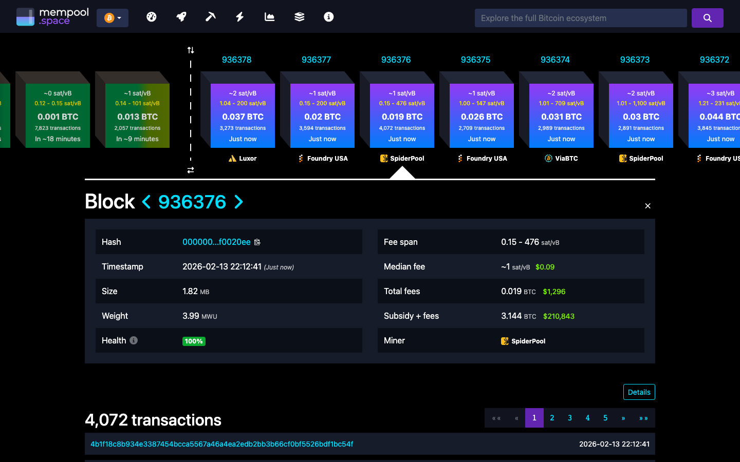 Mempool - block - 00000000000218a596ba8b2a1a05846683879c4c76890a83e...