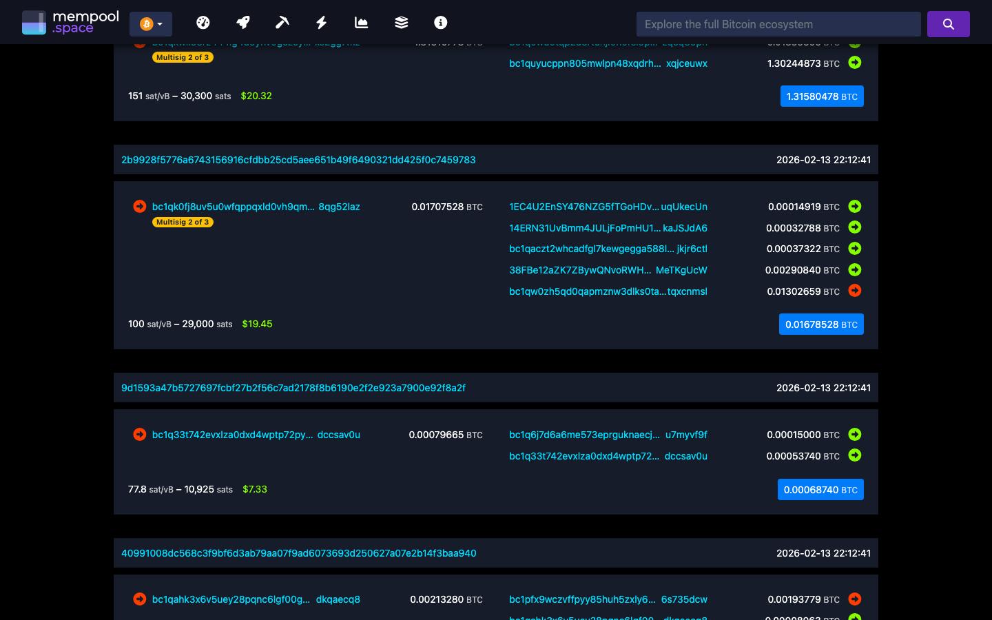 Mempool - block - 00000000000218a596ba8b2a1a05846683879c4c76890a83e...