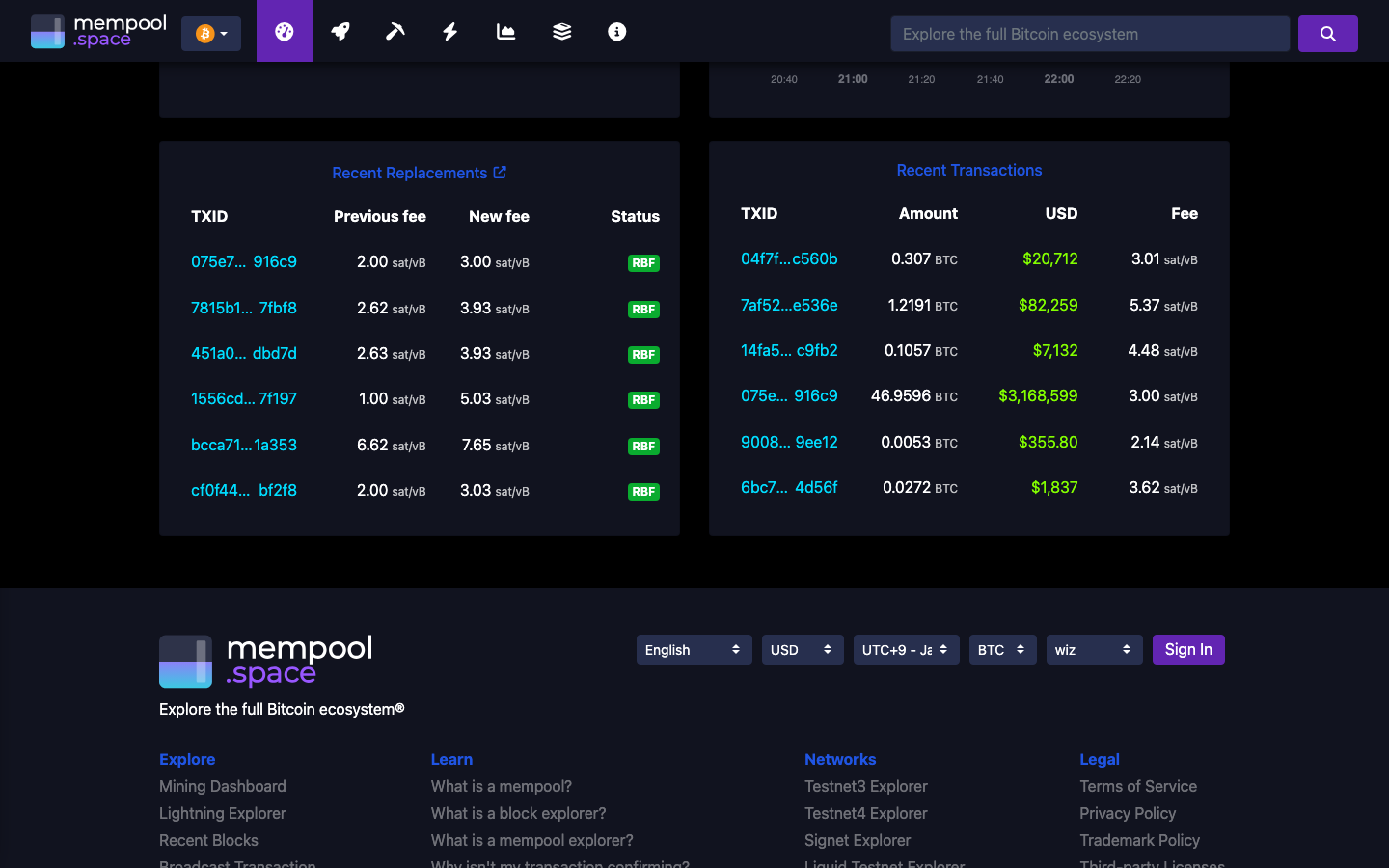 Mempool — Landing page — scrolled 1