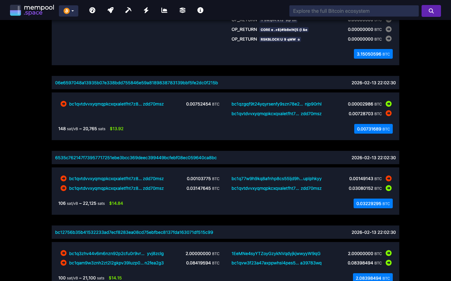 Mempool - block - 000000000000cdc2198515a1b88dd5b5d88e40f8fbf323ad0...