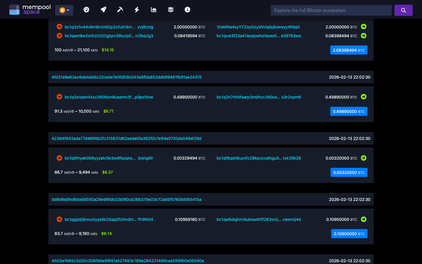 Mempool - block - 000000000000cdc2198515a1b88dd5b5d88e40f8fbf323ad0...