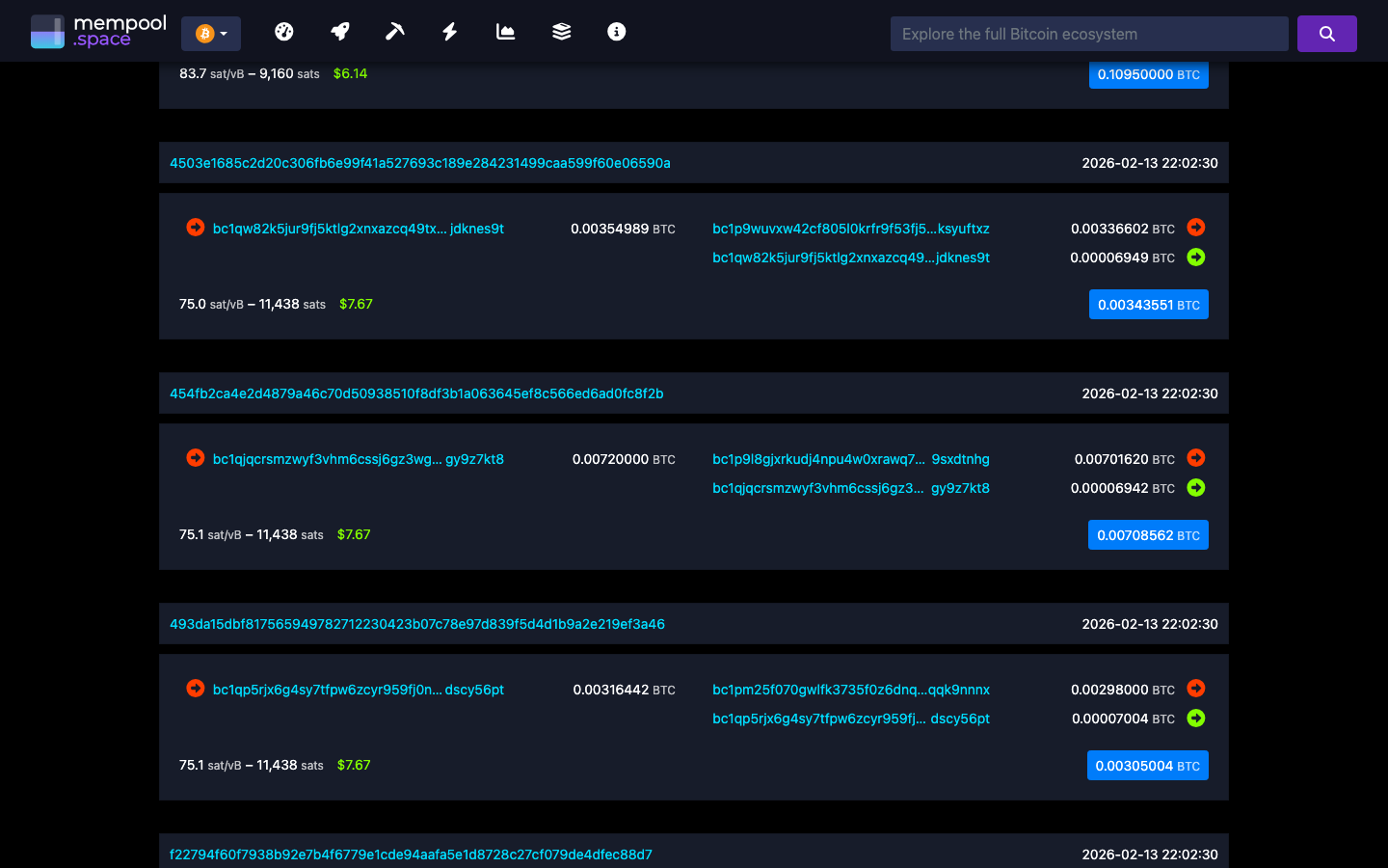 Mempool - block - 000000000000cdc2198515a1b88dd5b5d88e40f8fbf323ad0...