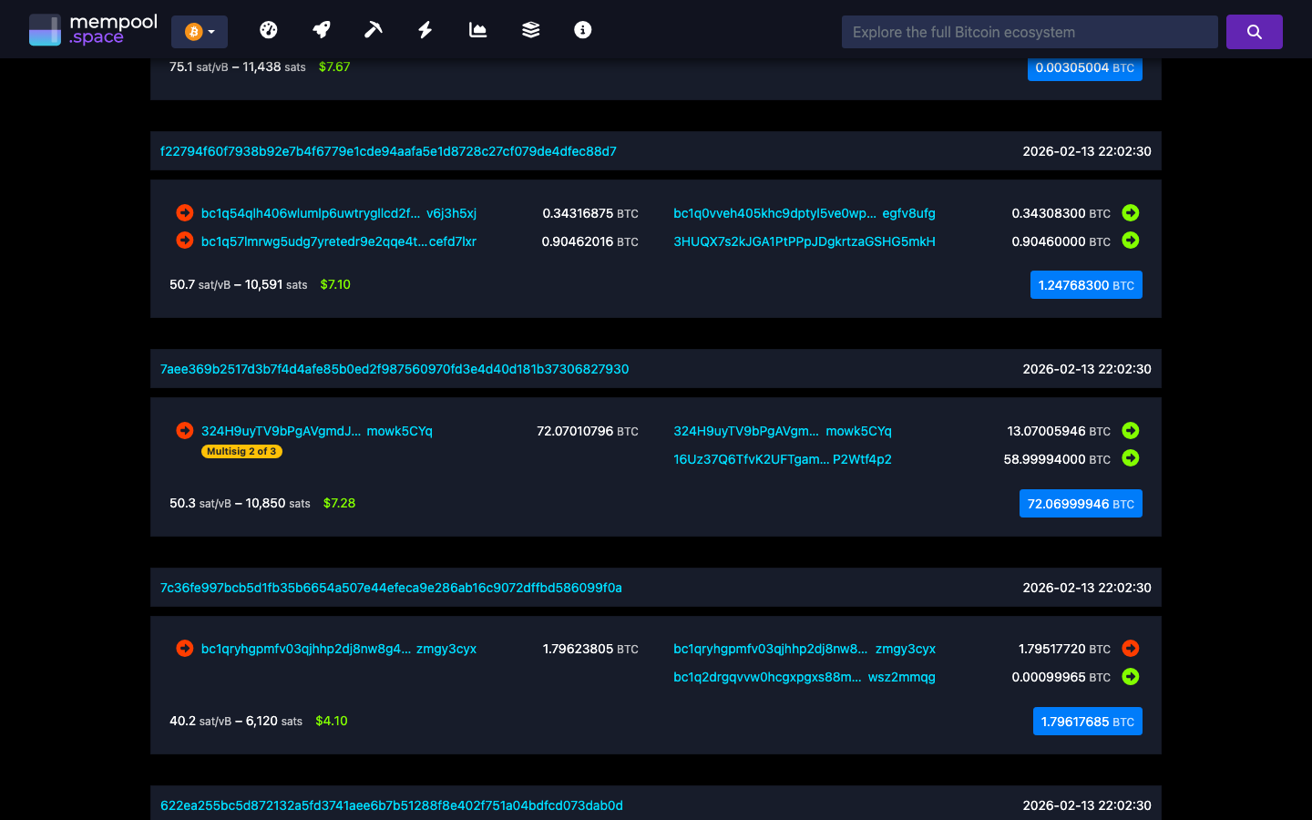Mempool - block - 000000000000cdc2198515a1b88dd5b5d88e40f8fbf323ad0...
