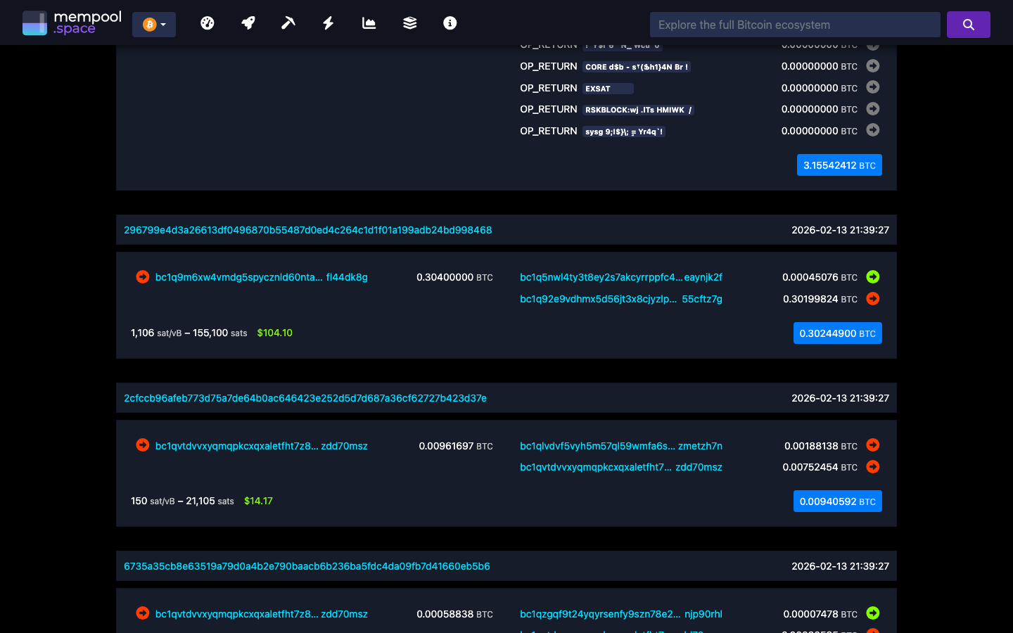Mempool - block - 000000000000f79faec8937f62e039b7913af8f03b3fce258...
