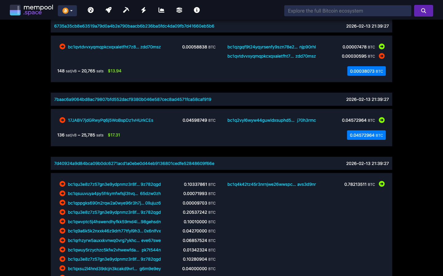 Mempool - block - 000000000000f79faec8937f62e039b7913af8f03b3fce258...