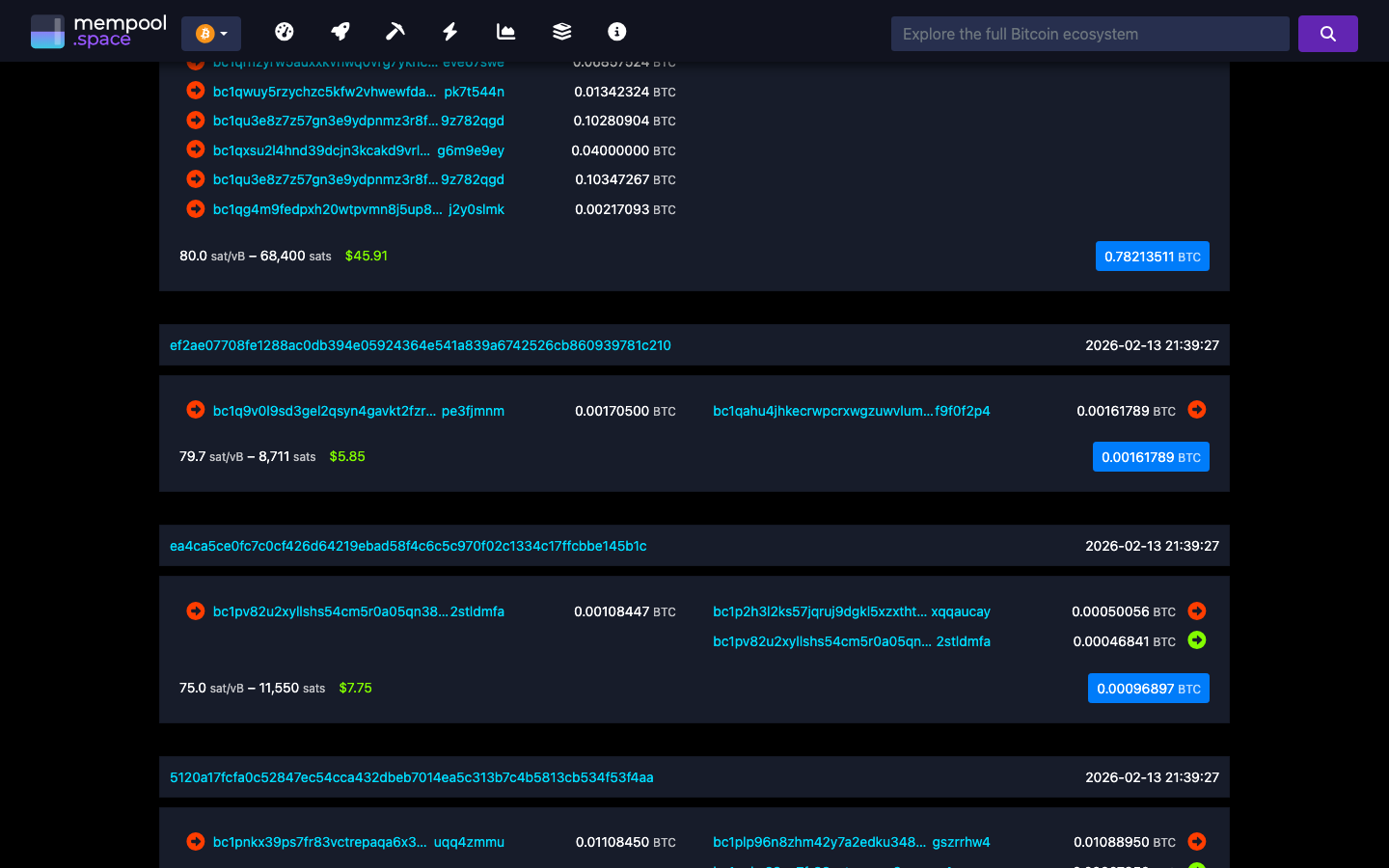 Mempool - block - 000000000000f79faec8937f62e039b7913af8f03b3fce258...
