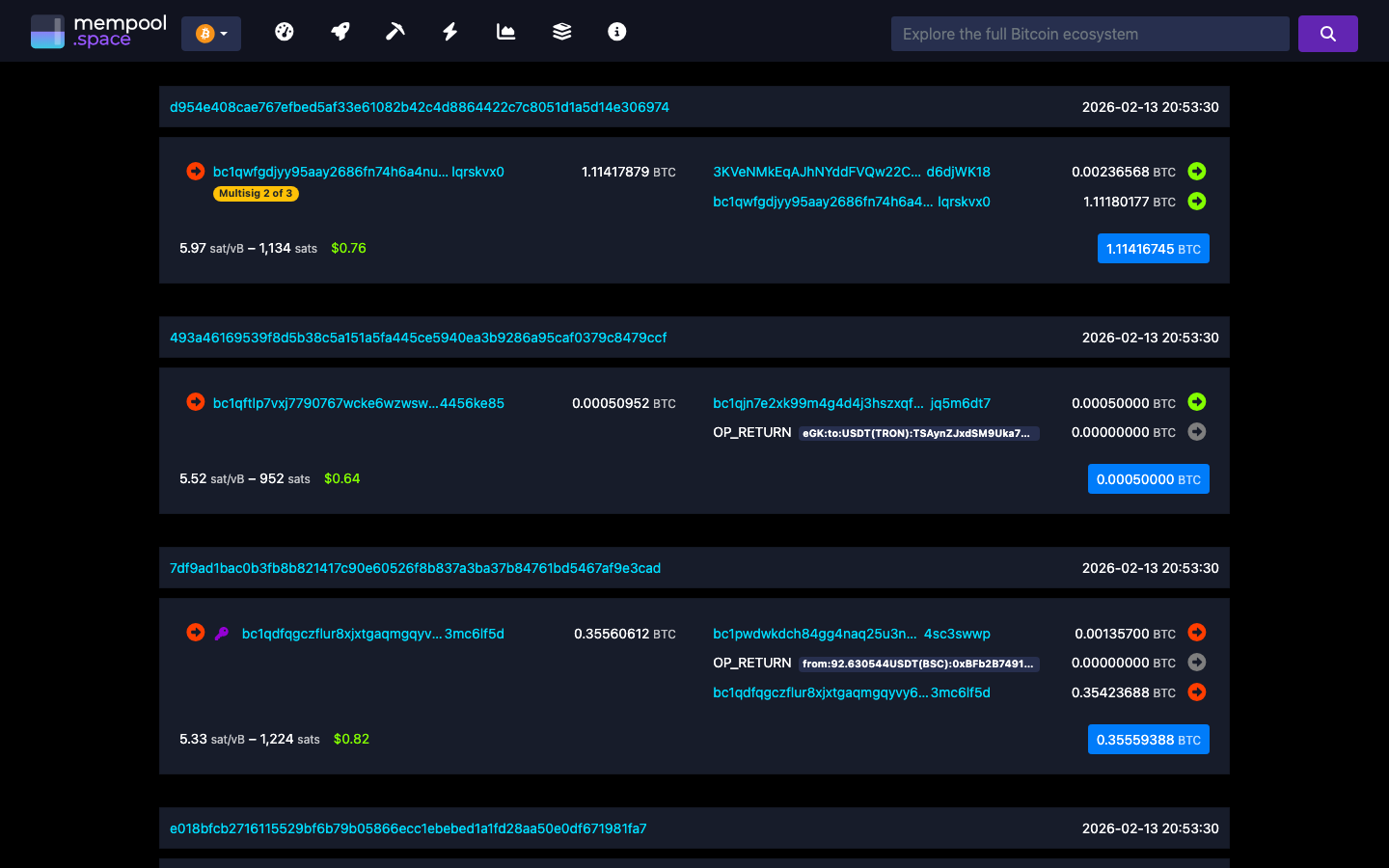 Mempool - block - 000000000000478badc08d51ee35d564c05b95a91a043d668...