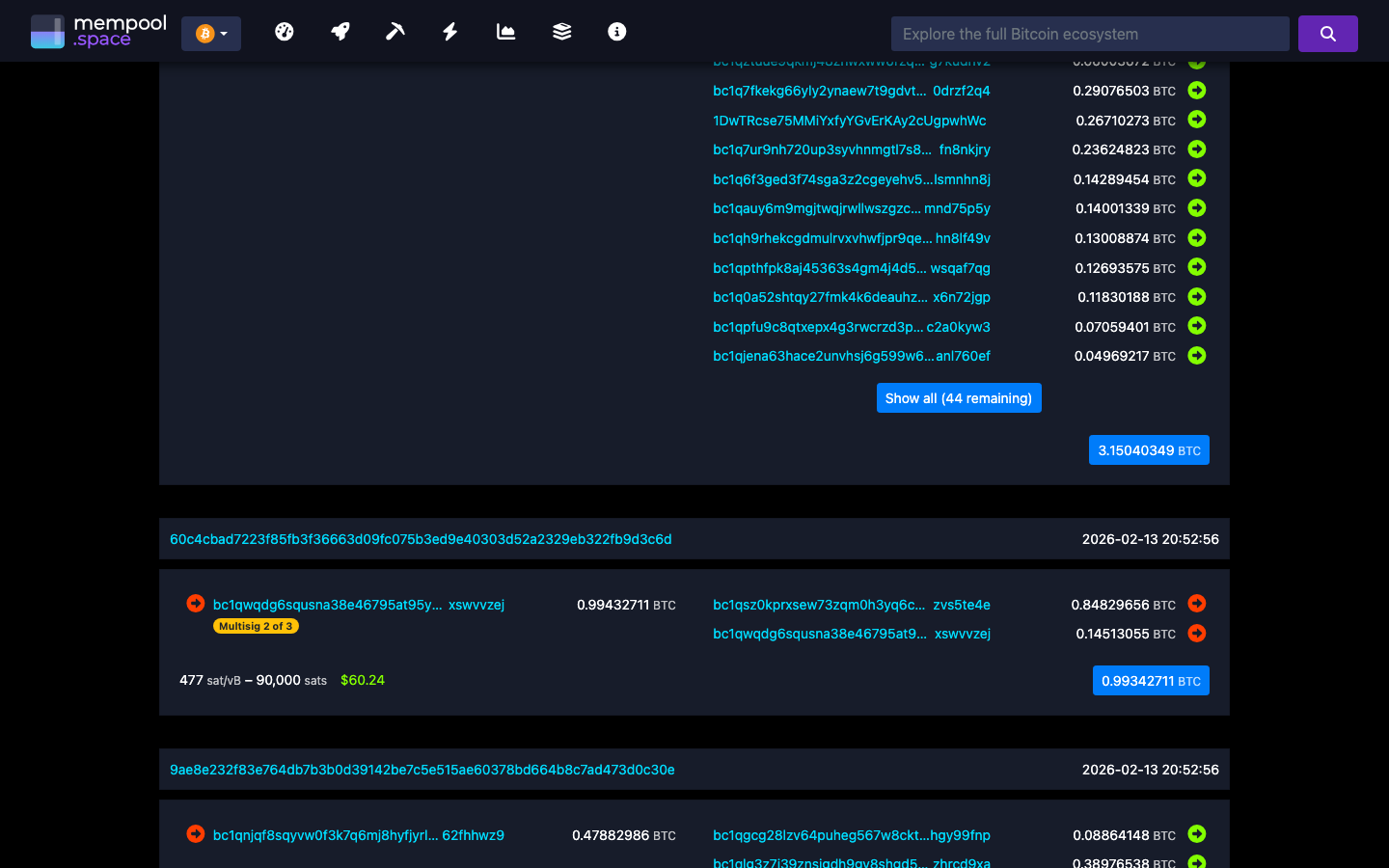 Mempool - block - 00000000000102aee59e88aa735205a0ac641b84651c37de3...