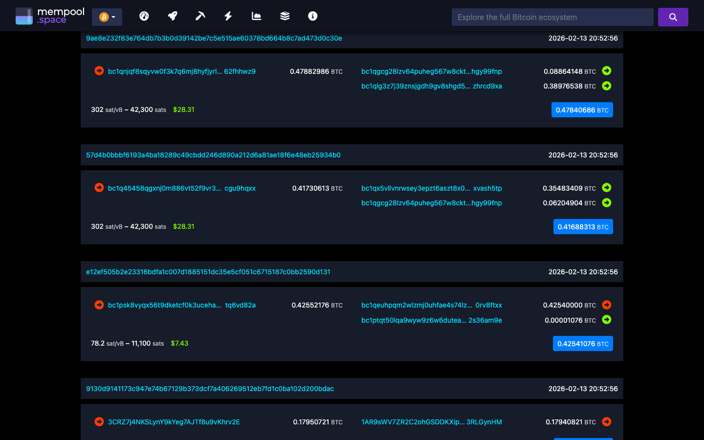 Mempool - block - 00000000000102aee59e88aa735205a0ac641b84651c37de3...