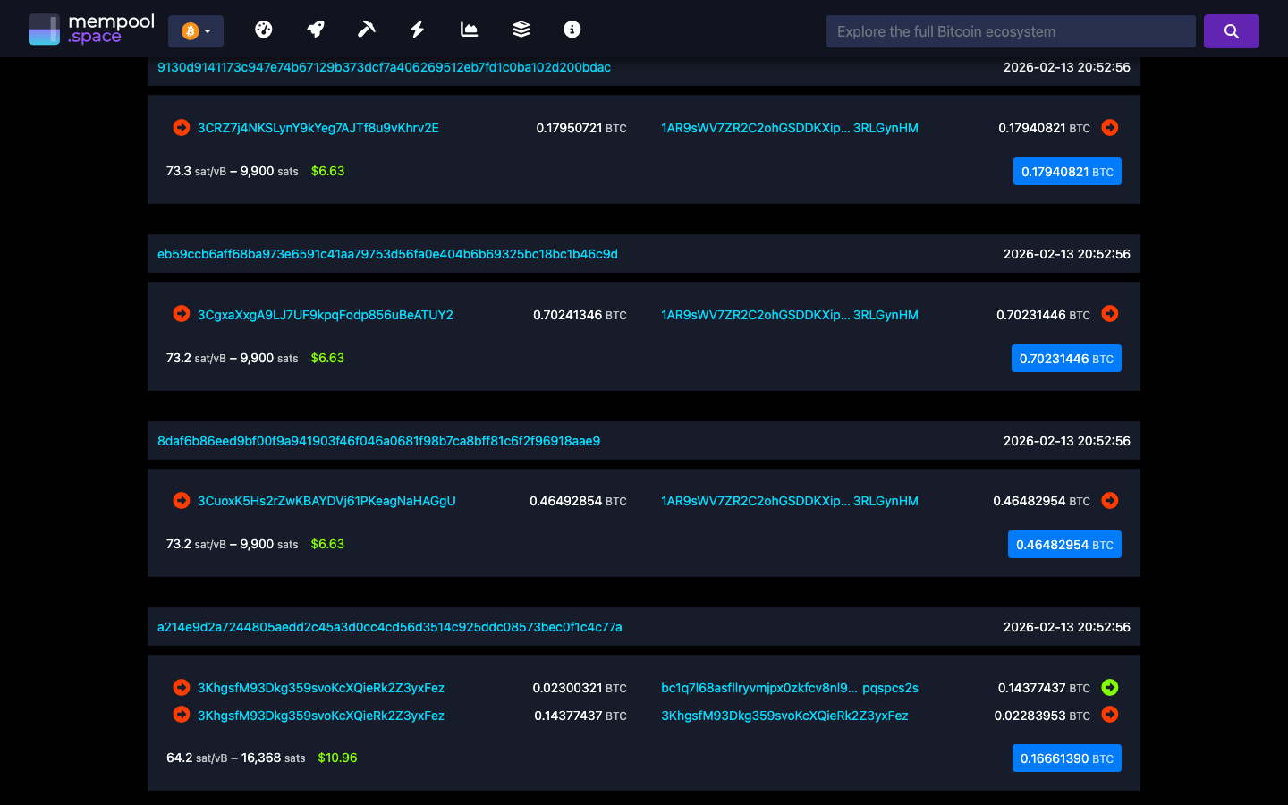 Mempool - block - 00000000000102aee59e88aa735205a0ac641b84651c37de3...