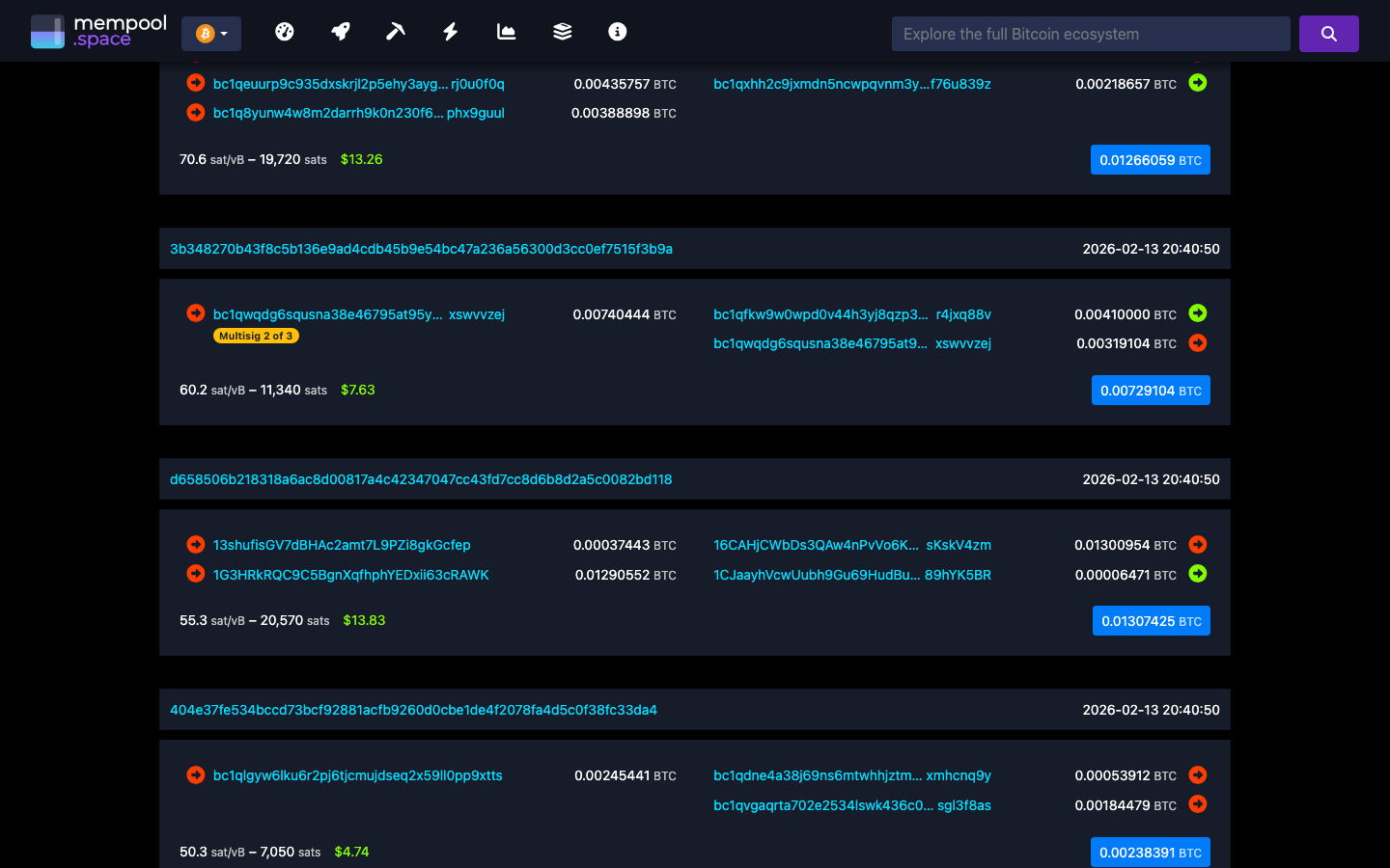 Mempool — block - 000000000000404a436957219af5cdf33c9183ec142340b80...