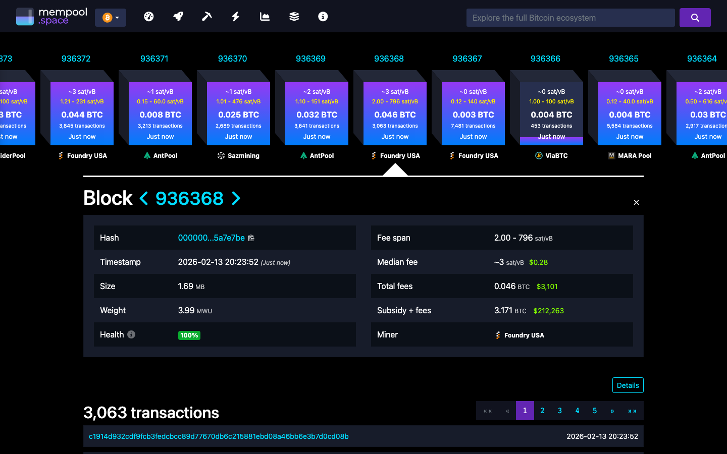 Mempool - block - 0000000000009ffaf31cd61b1b52dd898c416b80f6ea5881c...