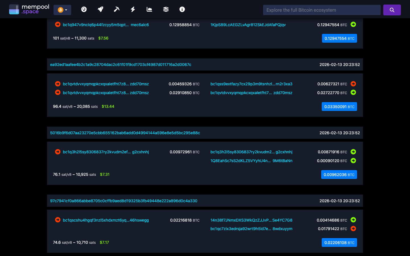 Mempool - block - 0000000000009ffaf31cd61b1b52dd898c416b80f6ea5881c...