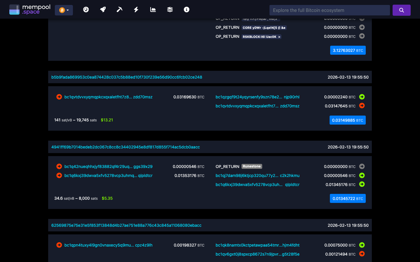 Mempool - block - 0000000000000239774a65c664b6420f54e6c1a787db28249...