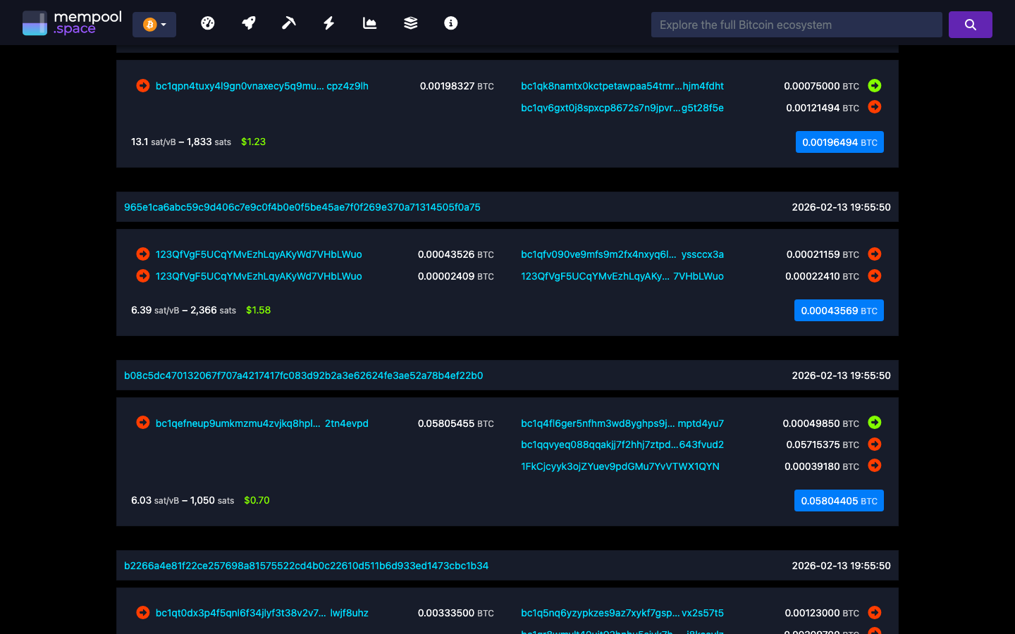 Mempool - block - 0000000000000239774a65c664b6420f54e6c1a787db28249...