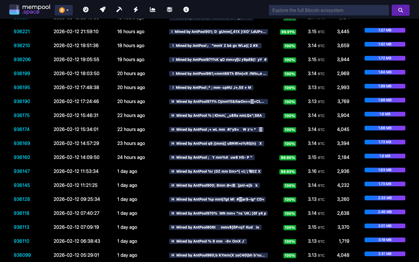 Mempool — AntPool — scrolled 3