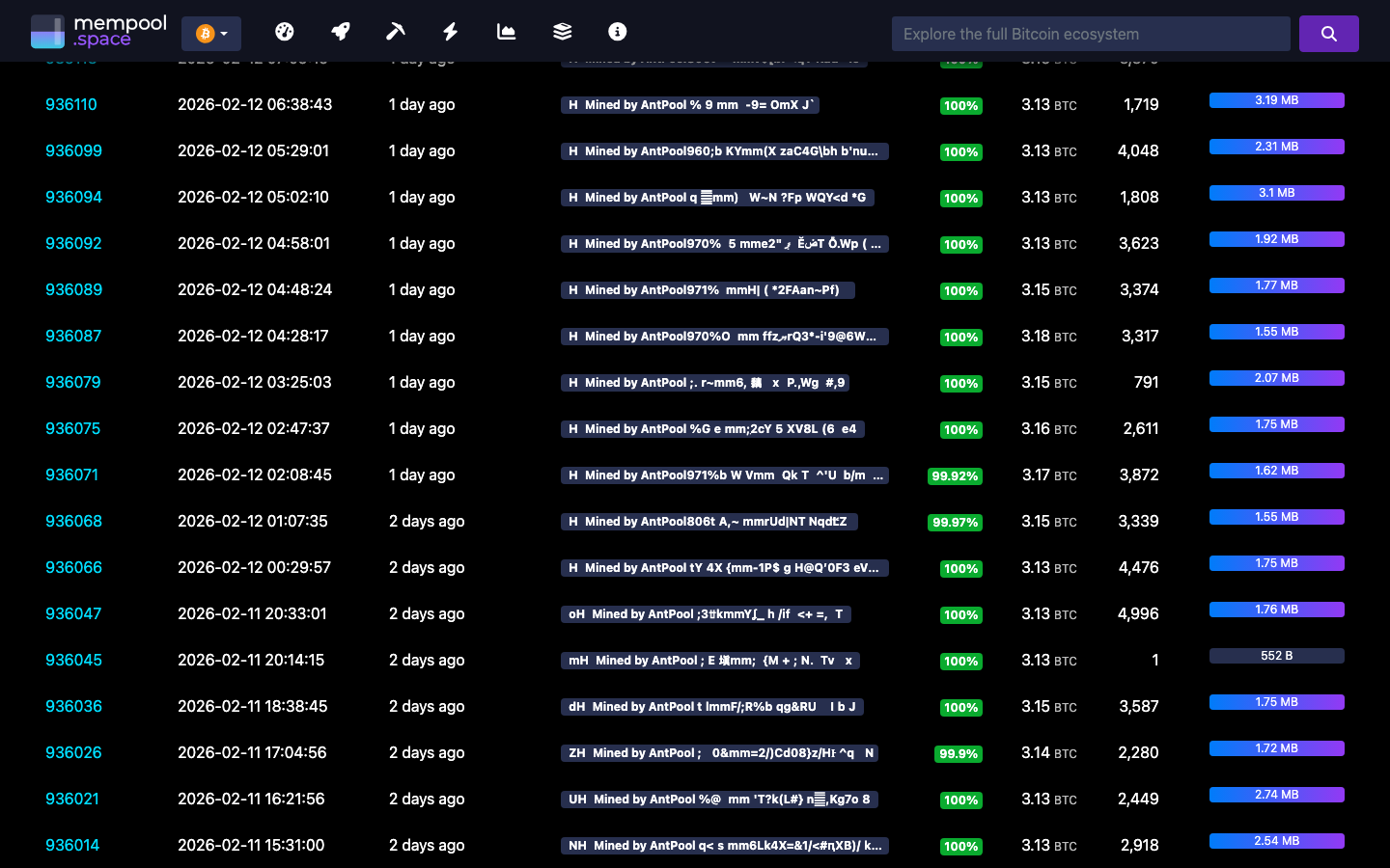 Mempool — AntPool — scrolled 4